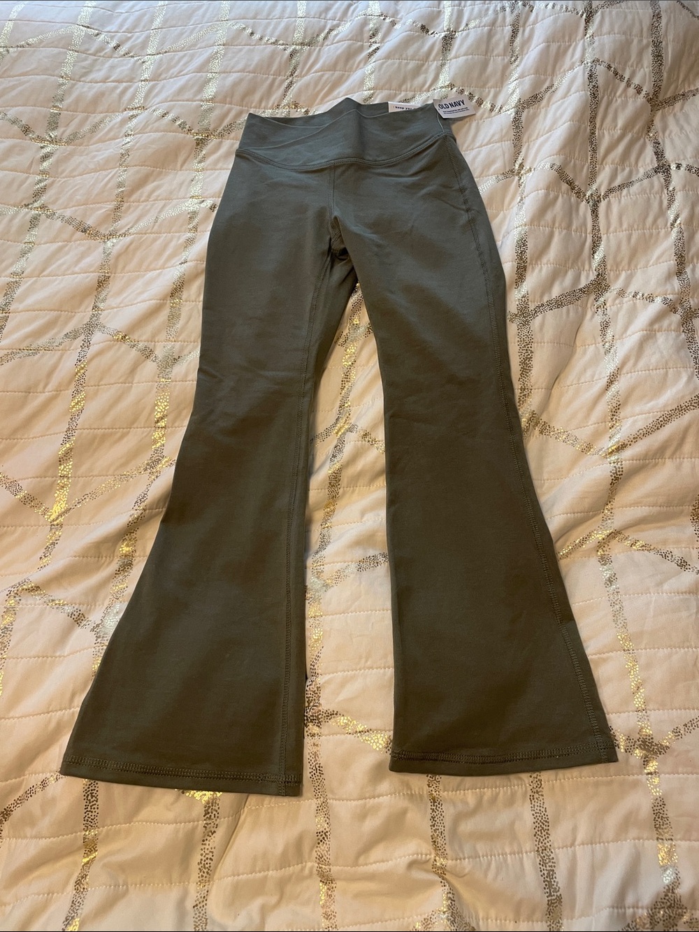 Old Navy Olive Green PowerChill Flare Leggings